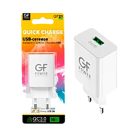 Сетевое З/У GFPower GF21 1USB 3.0A QC3.0 белый (83/332)