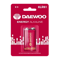 Батарейка Daewoo ENERGY Крона 6LR61 BL1 Alkaline 9V (1/12/144)