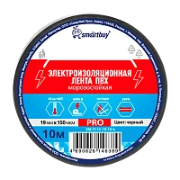 Изолента Smartbuy PRO 19мм*10м ПВХ морозостойкая черный