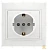 Розетка Smartbuy 1-местная с заземлением 16А белая, керамика "Венера"
