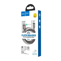 Кабель HOCO U74 USB (m)-Type-C (m) 1.2м 3.0A ткань черный (1/20/200)