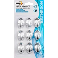 Крючки Рыжий кот STRONG-9 4.2х2.5см 1кг 9шт. серебристый (1/24/72)