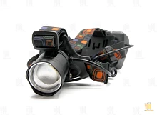 Фонарь налобный Без бренда XQ-218-P90 CREE от аккумулятора 3 режима+ZOOM черный