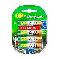 Аккумулятор бытовой GP HR6 AA BL3+1 NI-MH 2700mAh в бумажной упаковке (4/32/320) R