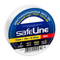Изолента Safeline 15мм*10м ПВХ белый (10/250)