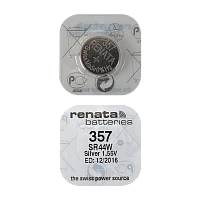 Батарейка Renata 357 (SR44W) Silver Oxide 1.55V (1/10/100)