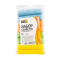 Салфетка Рыжий кот MFS-05/8 30х30см 8шт. микрофибра (1/5/60)