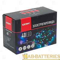 Гирлянда Старт НГ 40LED 4.0м лампочки нить 1 режим ассорти (1/25/100)