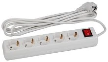 Удлинитель ЭРА U 5р.С/З 16A 5.0м с выкл. белый