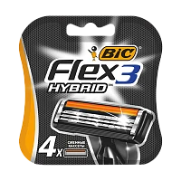 Сменные кассеты BIC "Flex 3 Hybrid" 3 лезвия 4шт. (цена за 1 шт) (4/24/96)