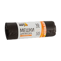 Мешки для мусора Рыжий кот 120л 19мкм ПНД 10шт. особо прочные черный (1/20)