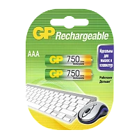 Аккумулятор бытовой GP HR03 AAA BL2 NI-MH 750mAh в пластиковой упаковке (2/20/200)