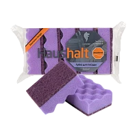 Губка для посуды Leonord "Relief" 95х65х35мм 5шт. фиолетовый (1/40)