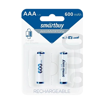 Аккумулятор бытовой Smartbuy HR03 AAA BL2 NI-MH 600mAh (2/24/240)
