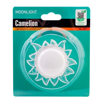 Ночник Camelion NL-257 "солнце RGB" 220V в розетку LED (1/30/120)