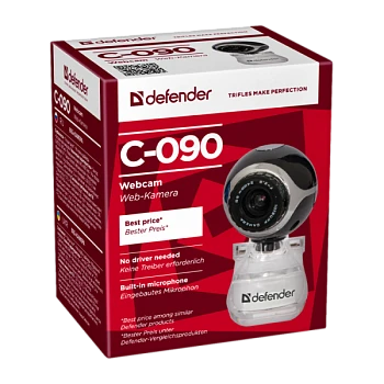 Веб-камера Defender C-090 CMOS 640x480 0.3Мп USB+Jack 3.5мм черный (1/50)
