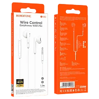 Наушники вставные Borofone BM82 с микр. белый (1/76/304)