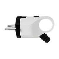 Вилка электрическая Прогресс косая с кольцом С/З бело-черная (1/35/350)