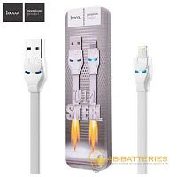 Кабель HOCO U14 USB (m)-Lightning (m) 1.2м 2.4A TPE белый (1/50/300)