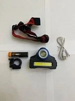 Фонарь налобный Без бренда JT-608 от аккумулятора 3 режима черный