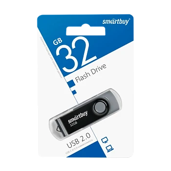 Флеш-накопитель Smartbuy Twist 32GB USB2.0 пластик черный