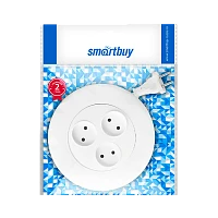 Удлинитель Smartbuy 3р.Б/З 10A 3.0м ПВС 2x1мм² круглый белый (1/40)