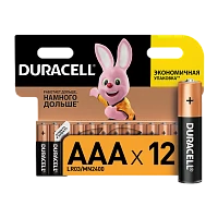 Батарейка Duracell Basic LR03 AAA BL12 Alkaline 1.5V (12/144/48960)