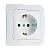 Розетка Makel Lillium 1гн. 16A С/З белый 70028 (1/12)
