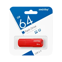 Флеш-накопитель Smartbuy Clue 64GB USB2.0 пластик красный