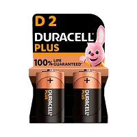 Батарейка Duracell Plus LR20 D BL2 Alkaline 1.5V (2/20)