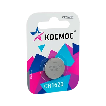 Батарейка Космос CR1620 BL1 Lithium 3V (1/12/576)