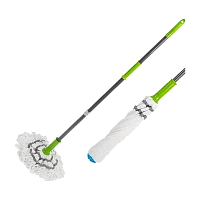 Швабра для пола Рыжий кот "ТВИСТ лайт" 118см с отжимом с насадкой из микрофибры (1/12/60)