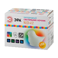 Ночник ЭРА NLED-412 1W 220V на основании рег.ярк./цвета белый (1/100)