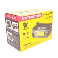 Фонарь налобный Без бренда T125 от аккумулятора 4 режима черный