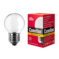 Лампа накаливания Camelion E27 60W 220V шар матовая (1/100)