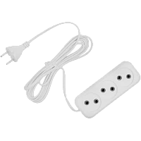 Удлинитель Volsten 3р.Б/З 6A 3.0м ШВВП 2x0.75мм² IP20 белый (1/45)