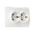 Розетка Smartbuy 2-местная с заземлением 16А белая, керамика "Венера"