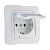Розетка Makel Lillium 1гн. 16A со шторкой белый 70029 (1/12)
