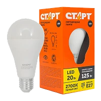 Лампа светодиодная Старт GLS E27 20W 3000К 220V груша Eco матовая (1/10/100)