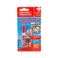 Супер-клей Контакт 3г универсальный +акселератор BOX10 шоу-бокс (10/200)