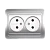 Розетка Smartbuy 2-местная без заземления 10А серебро "Марс"