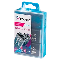Аккумулятор бытовой Космос Крона BOX2 Li-ion 9V 1200mAh Type-C (2/12/144)