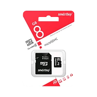 Карта памяти microSD Smartbuy 8GB Class4 4 МБ/сек с адаптером
