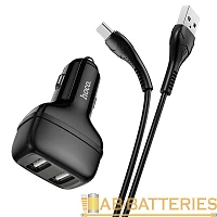 Автомобильное З/У HOCO Z36 2USB 2.1A с кабелем Type-C черный (1/14/140)