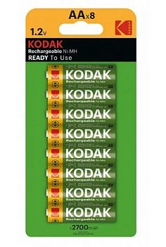 Аккумулятор предзаряженный RTU Kodak HR6 AA BL8 NI-MH 2700mAh (8/48/384/10752)