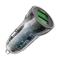 Автомобильное З/У HOCO Z47 2USB 3.0A 20W QC3.0 черный (1/13/130)