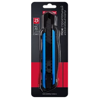 Нож строительный Smartbuy 25мм выдвижной обрезиненная рукоять черный голубой