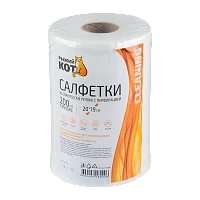 Салфетка Рыжий кот 20х19см 200шт. спанлейс  с перфорацией в рулоне (1/12)