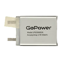 Аккумулятор Li-Pol GoPower LP503040UN PK1 3.7V 550mAh б/з (1/10/250)