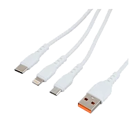 Кабель GoPower GP05-3-1 USB (m)-2хType-C/Lightning/microUSB (m) 1м белый (1/200/800)
